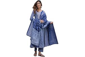 INDACORIFY Schöne Bandhej Rayon Kurti mit Rock Dupatta für Mädchen und Frauen, Festliche Party, Büro, traditionelle Kleidung