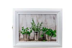 Cer-Plast Schlüsselkasten aus Holz, Hängeschrank mit Schlüsselbrett, Wandorganizer für Schlüsselaufbewahrung, Schlüsselschrank Vintage-Optik, Holzschlüsselbox