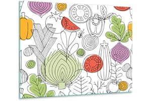 QTA Cubierta para vitrocerámica de 60 x 52 cm, 1 pieza, universal, para cocinas de inducción, protección contra salpicaduras, tabla de cortar, frutas