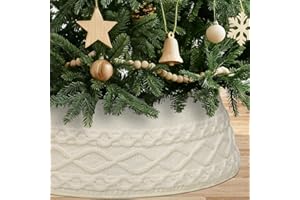 Betylifoy Falda de Árbol de Navidad de Punto Tridimensional de 71 cm, Falda Redonda árbol Navidad, Cubre Pie Arbols, Caché de Pie de árbol de Navidades‌（Blanco）