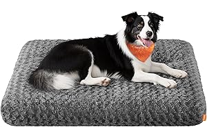 Feandrea Legowisko dla psa, rozmiar XL, dla dużych psów, legowisko dla zwierząt, pluszowa tkanina, 110 x 73 cm, miękkie wypełnienie, zmywalne, antypoślizgowe, kolor szaro-łupkowy PGW293GN01
