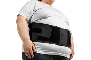 BraceUP ryggstöd extra stor för kvinnor och män, 3XL till 5XL nedre ryggstöd med remmar och kompression, magstöd och smärtlin