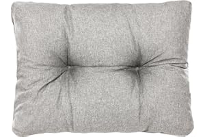 PFM HOME Palettenkissen Outdoor-Kissen für Palettensofa Palettenmöbel Europaletten - Gartenkissen Seitenkissen Paletten-Auflagen Gesteppt 60 x 40 cm - Hellgrau