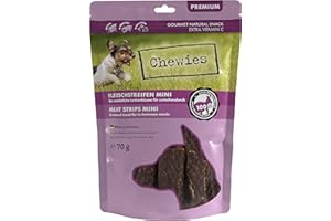 Chewies Fleischstreifen MINI Hundeleckerli aus 100 % Kängurufleisch - 70 g - Snack für kleine Hunde - luftgetrocknete Känguru Kaustreifen - hypoallergen & getreidefrei - Dörrfleisch vom Känguru