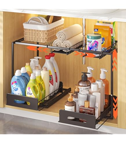 Étagère De Cuisine Extensible Pour Armoires De Cuisine Et Plans De Travail, Étagère Réglable