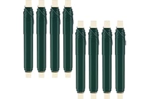 ACOMTUO 8 Stück Bindedraht Grün für Adventskranz Novatool, Stabiler Blumendraht 0,65 mm, Blumenwickeldraht-Set, Bindedraht auf Holzstab Gewickelt, zur Befestigung von Blumen und Pflanzen, Basteldraht