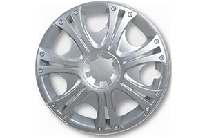 ALBRECHT AUTO-ZUBEHÖR Albrecht 16 pouces argent enjoliveurs pour jantes en acier - Aruba enjoliveur de roue en plastique avec peinture en couches - Enjoliveurs dans l'emballage d'origine Albrecht - Fabriqué en UE