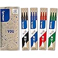 PILOT Frixion Rollerball Refill 0.7 Refills (Pack of 12) (Blue, Black, Red, Green)