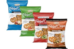 BROADWAY CANDY Snyder's Pretzel Crisps Variety Pack - Everything, Original, Garlic Parmesan, Buffalo Wing - 85g Each - Crunchy and Flavorful Snacks