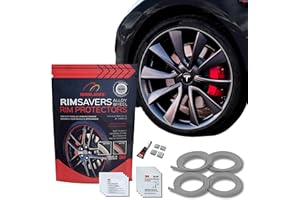 RIMBLADES Rimsavers Grey Alloy Wheel Protectors – Fits Up to 22” x 4 Wheels | Ideal for Flat Edge Rims | 3 Colour Options | Easy DIY Fit | Protects Against Kerb Rash | Car Exterior Accessory