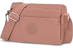 WACCET Sac Bandoulière Femme, Sac à Main Bandoulière Femme avec Bandoulière Réglable Petit Sac Bandouliere Femme Nylon Imperméable Sac Besace Femme Bandouliere pour Voyages, Travail (Rose foncé)