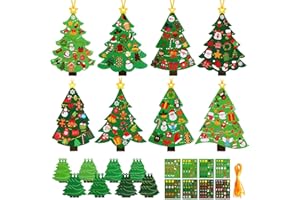 BOOMTOP 24 Pack Christmas Crafts for Kids, Christmas Tree DIY Crafts Kits Make Your Own Christmas Decoration for Boys Girls Christmas Hanging Decoration