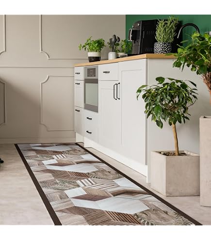 Tapis De Cuisine Café Chemin Noir 80x150 Cm - Motif Coffee Avec Dos Antidérapant
