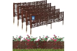 KOTARBAU® 5er Set Beetbegrenzung Weidenzaun 120 x 30 cm Zaun Beeteinfassung Beet Beetumrandung Steckzaun Rasenkante Weide Beeteinfassung Gartenzaun Zum Stecken Flexible Weidengeflecht