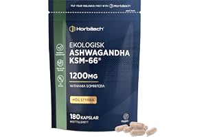 Ashwagandha KSM-66 1200mg - 180 Veganska Kapslar | Ashwagandha Ekologisk Vegan Kosttillskott - Withania Somnifera withania somnifera (Extrakt) - Hög Dosering - av Horbaach