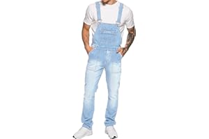 989Zé ENZO Salopette da uomo in denim blu salopette da lavoro alla moda casual jeans 30-50 taglie vita