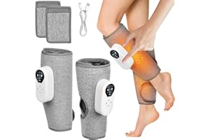 Onherm 2 Stück Beinmassagegerät mit Heizfunktion, Luftkompression Wadenmassagegerät Kabellos 3 Massagemodi 20-Minütige Zeitgesteuerte Massage zur Entspannung der Bein und Wadenmuskulatur