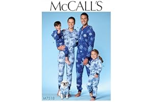 Mccall's Patterns 7518 Kids,Mens/Misses/Boy's/Girls/Child Jumpsuit and Dog Coat,Sizes 3-8, Tissue, Multi-Colour, 17 x 0.5 x 0.07 cm