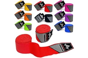 GENERIC Brammo 4.5M Boxing Hand Wraps Elasticated Inner Glove For MMA Muay Thai Kickboxing Bandages - Great Protection for MMA, Muay Thai, Kickboxing, Martial Arts Training & Combat Sports