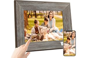 KODAK Cornice Digitale WiFi 8 Pollici Legno, Smart Cornice Foto Touchscreen IPS Cornice Elettronica Cloud con App, Memoria 16GB, Supporto Scheda SD, USB, Condivisione di Immagini Musica Video