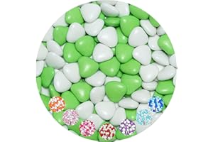 EinsSein 1kg Dragees mariage au chocolat cœur Mix médium blanc-vert clair brillant dragées baptême communion amandes feter et recevoir fêter de fete couleur pas cher aux bombe tag voir mes etui