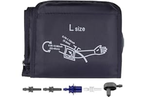 FOGCAYS Blood Pressure Cuff Large Arm Circumference Cuff 22-48 CM Portable Cuff for Automatic Blood Pressure Monitor Adjustable Replacement Upper Arm Cuff for Elders Home Adult Kid Use (Blue, 22-48cm)