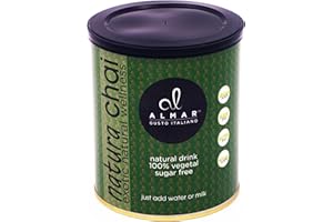 ALMAR GUSTO ITALIANO Almar Preparato in Polvere Natura Chai, Bevanda Vegetale Gusto Chai, Senza Zucchero e Allergeni, Senza Latte e Lattosio, Adatto ad un consumo VEGANO, Uso Professionale e Domestico - Lattina da 400g