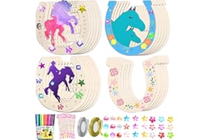 ‎BOOAEE Hufeisen Holz, 24 Stück Holz Hufeisen Kindergeburtstag Holz Basteln Holz, Holzhufeisen Handwerk, Holzscheiben Scheiben Hufeisen Form Ausschnitte, für Kinder Party Kindergeburtstag DIY Dekoration