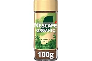 NESCAFE NESCAFÉ GOLD ORGANIC aroma y sabor, café soluble 100 % arábica, certificado por Fairtrade, frasco de vidrio, 100 g