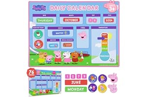 LUPPA Peppa Pig My First Magnetic Calendar for Kids - Engaging Learning, Reusable Schedule, and Fun Chore Chart - Colorful Daily Routine! Perfect for Wall or Fridge, Preschool Learning, and Classroom Fun!