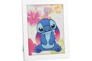 Awonlate 5D Diamond Painting Niño Pintura Diamante Kit Con Marco de Fotos Bordado Punto de Cruz Diamante Artes Manualidades Para Niños Niñas Regalos (15x20 cm) A