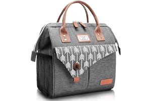 Lekesky 10L Insulated Lunch Bag for Women for Work Lunch Tote, Grey