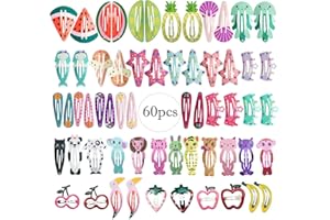 Czemo 60Stk Haarspangen Mädchen Bunt Haarklammern Kinder Haarclips aus Metall Haar Zubehör für Baby