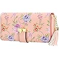 Pomelo Best Women Wallets RFID Ladies Purses with Multiple Card Slots and Roomy Compartment (Pink Vine)