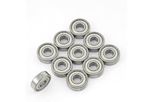 XiKe 10 Pezzi 607ZZ Cuscinetti a Sfera 7x19x6mm Doppia Guarnizione Metallica, Acciaio Cromato, Pre-Lubrificati, 607-2Z Cuscinetti radiali rigidi a sfere in miniatura