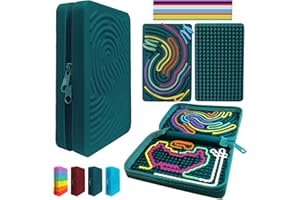 CWENDANER Sensorisches Aktivitätsbrett Doppelseitiges Silikonspielzeug für Autismus und ADHS mit Reisetasche und 20 Seilen Geeignet für Kinder ab 3 Jahren und Erwachsene zum Stressabbau (Meeresblau)