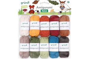Gründl Amigurumi-Set III Lana, Cotone, Multicolore, 19.50x18.00x2.60 cm, 31 x 32 x 7.5 cm, 100 unità