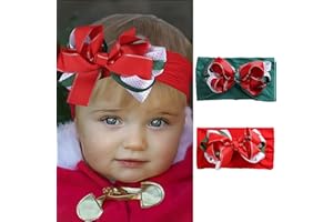 Fashband Bebé Niña Diademas Pajarita Nylon Elástico Accesorios para el Pelo para Fiestas de Navidad Decoración de Disfraces(Pack de 2)