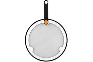 BRA Efficient | Tapa Antisalpicaduras 24-26-28 cm, Malla Acero Inoxidable 18/10 y Silicona, Libre de BPA, Mango plegable de baquelita, Apto para todas las sartenes BRA