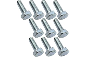 AERZETIX - C47323 - Lot de 10 pièce - Boulons M8x25 - à tête Hexagonale - Ø8x25mm - DIN 933 - Classe 8.8 - en Acier Zingué - Bricolage - Outillage d'assemblage/Quincaillerie