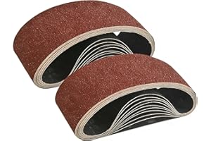 GZKTY Nastri abrasivi, 75 x 533 mm, set da 25 pezzi, grana (P80 x 5, P120 x 5, P150 x 5, P240 x 5, P320 x 5), per levigatrice a nastro
