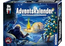 Kosmos 632533 Die DREI ??? Adventskalender 2023, Löse die 24 spannenden Rätsel um das mysteriöse Schneemonster, Spielzeug- un