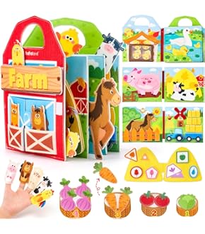 KUWUNG Montessori Stoffbuch Für Babys Ab 1 Jahr - 3D Filz Aktivitätsbuch Zum Spielen & Lernen