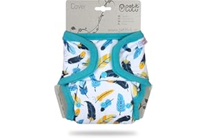 ‎PETIT LULU Petit Lulu One Size Überhose (5-16 kg) für Stoffwindeln Druckknöpfe (Gefieder)