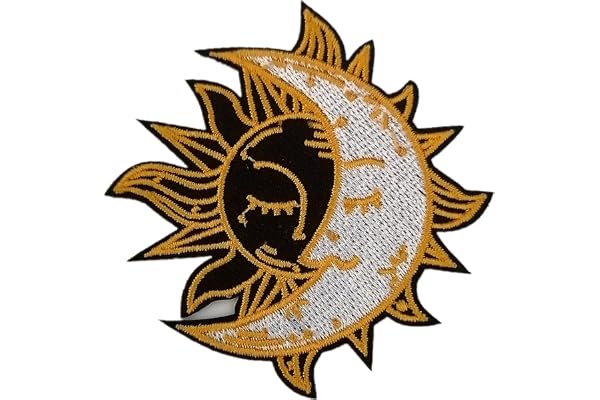 BPA Patch Thermocollant La Lune et le soleil Ecusson Thermocollant Ecusson a Coudre