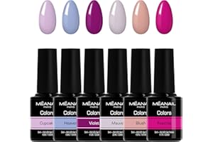 MEANAIL Paris - Marque française - Coffret Manucure - Vernis Semi Permanent - 6 Vernis à Ongles - Compatibles Lampe UV LED - Coffret Girly - Cruelty Free - Vegan