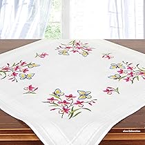 KAMACA Borduurpakket kruissteek voorgedrukt katoen compleet borduurset met borduursjabloon borduurset voor volwassenen (bloemen vuurwerk MD 80x80 cm