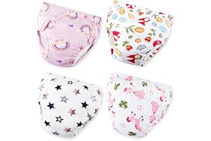 Heekcaa Lot de 4 sous-vêtements d'apprentissage de la propreté pour Filles de 2 Ans, 3 Ans, 4 Ans