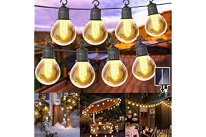 yowin Guirlande Guinguette Exterieur Solaire, 9M 20 Incassable Ampoules avec Télécommande, 8 Modes IP65 Étanche Girlandes Lumières pour Pergola Jardin Mariage Noël