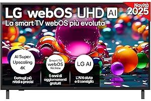 LG webOS UHD AI UA75 TV 43 pollici, Smart TV 4K Ultra HD, Processore α7 Gen8, webOS con AI, Filmmaker mode, HDR10, Gaming con VRR 4K@60Hz, Game Optimizer, Wi-Fi, 43UA75006LA 2025